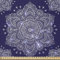 ABAKUHAUS Ethnisch Stoff als Meterware, Floral Round Retro Ornament, Microfaser Stoff für Dekoratives Basteln, 1M (230x100cm), Lavendelblau Indigo