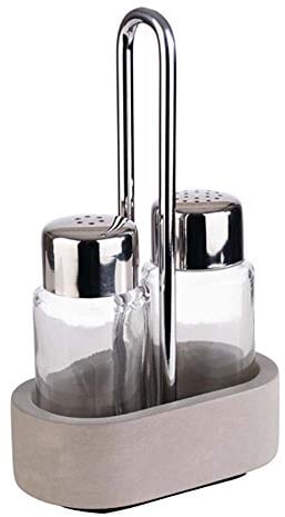 APS 40410 Menage ELEMENT, 10 x 6 cm, Höhe 17 cm, Set besteht aus: Salz- und Pfefferstreuer, Betonständer