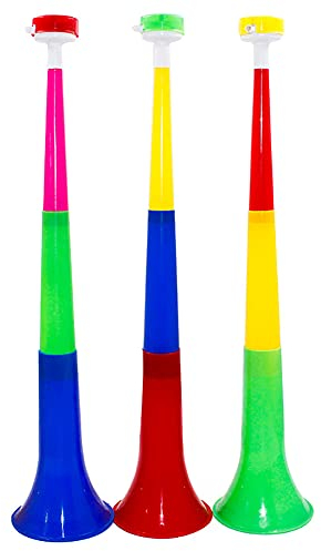 Demarkt Vuvuzela Laut Vuvuzela Tröte 60 cm 3 Segment Tonhöhe Variationen Vuvuzela Trompete WM Fußballspiel Stadion Fan Zuschauer Horn Lufthorn für Fußball- und Sportfeiern