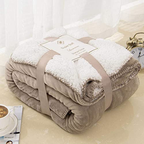 Sherpa Doppelseitige Decke Flauschiger Stoff Extra Weich Fleece Sherpa Bettüberwurf Flauschig und Verbessert Schlaf Nerz 150 x 200 cm