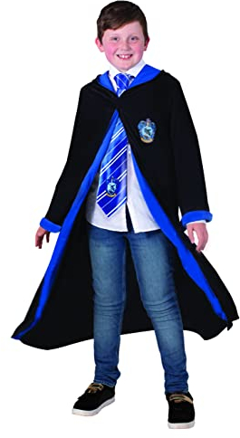 RUBIE'S Harry Potter Officiel - Robe Serdaigle - Déguisement Enfant - 7-10 ans - Costume Robe Noire à Capuche - Pour Halloween, Carnaval - Idée Cadeau de Noël