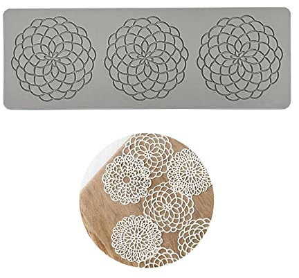 Tappetino in pizzo in silicone, decorazione di torte commestibili con stampi per impronte di zucchero, 3 fori Fiore di origami