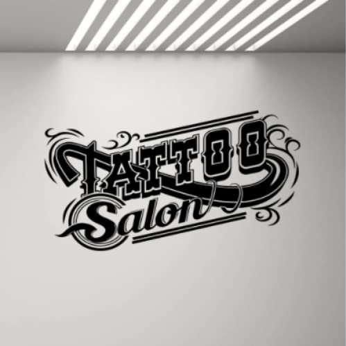 Tattoo Salon Wandtattoo Tattoo Shop Schild Logo Aufkleber Poster Studio Design Tür Fenster Vinyl Aufkleber Wandbild Wandkunst Dekor57x31 cm