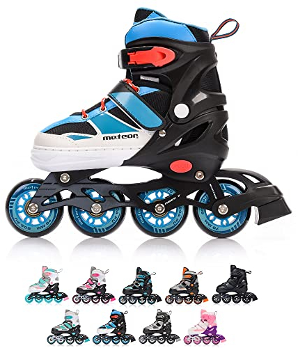meteor® Inliner Rollen Inline Skates Mädchen und Jungen Inliner Kinder Inline Skates ABEC7 Rollen inliner mit Einstellbarer Größe Inliner Kinder Inline Skates
