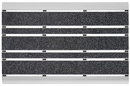 PANA® Aluminium Türmatte (39x60cm) • Fußmatte Außen • Schmutzfangmatte • Fussabtreter mit Nadelfilzeinlagen für den Außenbereich • Floor mat • Farbe: Grau (Filz)