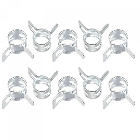 sourcing map 20pcs 4mm Spring Band Type Action Fuel/Silicone Vacuum Hose Pipe Clamp Low Pressure Air Clip Clamp, Zinc Plated