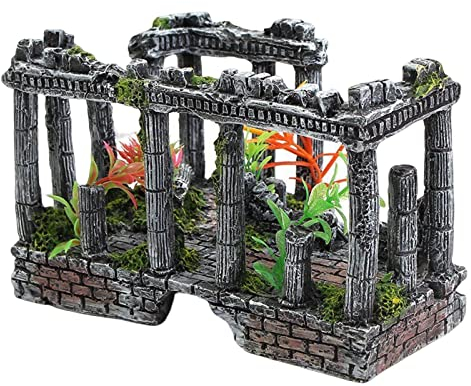 kowaku Antikes Aquarium, Römische Säule, Ruinen, Aquarium, Dekoration, Zuhause