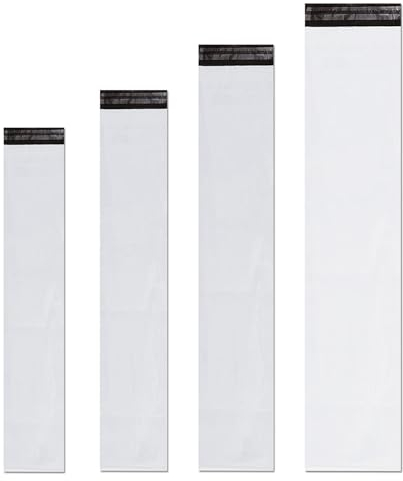 LanttAotte Einzigartige Poly-Versandtaschen, 30,5 x 109,9 cm, 50 Stück, für lange Gegenstände, weiß, selbstklebend, wasserdicht, Versandtaschen