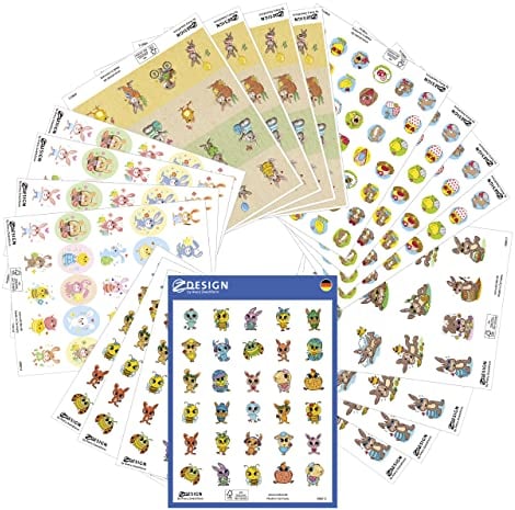 AVERY Zweckform 508 Sticker für Kinder Ostern (Made in Germany, Ostersticker, Osteraufkleber Ostereier, Osterhasen, Küken, Basteln für Kinder, Aufkleber für Osterdeko und Geschenke) 20 Bogen, 51045