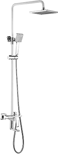 Duschsystem-Set mit Duschkopf, Duschschlauch, Duscharmatur-Set, Wandmontage, höhenverstellbares Dusch-Kombi-Set mit Handbrause, drehbarem Wannenauslauf, Chrom. Interessantes Leben