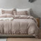 Herside Taupe Rüsche Bettwäsche 135x200 Böho Bettwäsche-Sets 2-Schicht Rüschen Fransen Design Weich Mikrofaser Bettbezug mit 1 Kissenbezüge 80x80 cm mit Reißverschluss (Taupe, 135 x 200 cm)