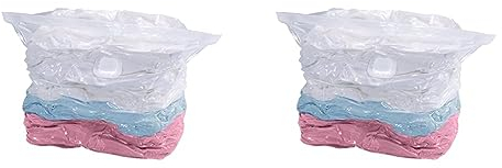 WENKO Vakuum-Aufbewahrungsbeutel Cube L, wiederverwendbarer Vakuumier-Beutel für Kleidung, Bettdecken und mehr, spart bis zu 75% Platz, transparenter Kunststoff, 70 x 100 x 35 cm (Packung mit 2)