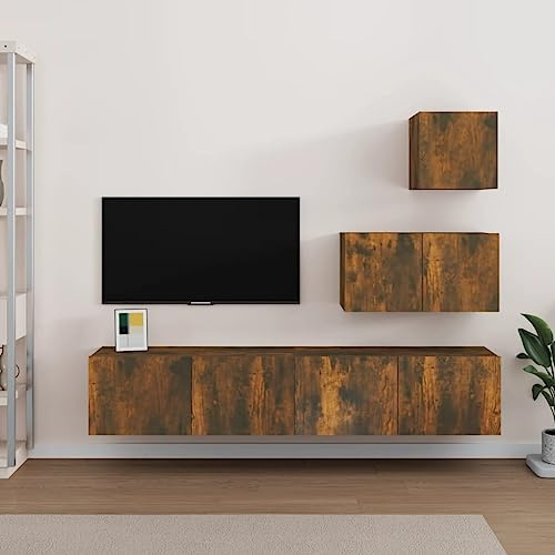 ZQQLVOO Entertainment Center Stand Unit Home Entertainment Center in soggiorno, camera da letto, set di 4 armadi TV, in legno adatto per soggiorno, camera da letto