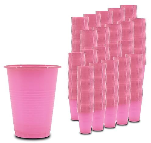 SWAVGO - Einwegbecher 180 ml - Trinkbecher, Partybecher, Plastikbecher, Bierbecher, Mundspülbecher - Becher für Partys Geburtstage Festivals Zahnärzte Tattoo Kosmetikstudio etc. (1000, Pink)