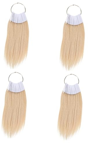 DOITOOL 4 Sets Goldene Haarverlängerungen Haarringe Echthaarproben Zum Färben Üben Und Styling-training 30 Stück * 4
