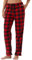 LANBAOSI Lot de 1-2 Bas de Pyjama Femmes Pantalon Pyjama Femme à Carreaux Pantalon de Nuit avec Poches Automne/Hiver Doux Pantalon Long Vêtements de Nuit