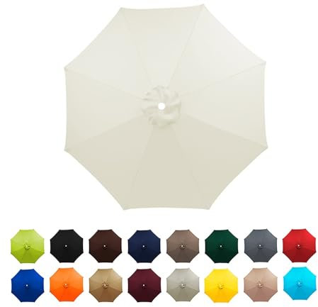 Outsunny Toldo de Repuesto para Sombrilla de Terrazas Tela de paraguas de recambio de Patio con Ventilación Superior Cubierta de Repuesto para Parasol de Poliéster para Exteriores 