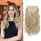 FESHFEN Clip in Extensions, 4PCs Lang Wellig Haarverlängerungen mit Clips Synthetik Gewellt Dreckiges Blond Haarextension Wavy Haar Extensions Clip in Haarteil für Damen 40 cm