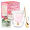Cadeau Noel Tasse, Cadeau Femme, Mug Noel, Verre Noel Tasse de café Double paroi Coupe en Verre Sapin de Noël Tasses en Verre Isolant avec poignée idee ca Tasse Noël deau noel Maman Amie Soeur Rose