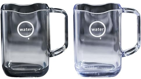 2 Stück zahnputzbecher Badezimmer Zahnbürstenhalter mit Griff Toothbrush Holder für Zahnbürste Waschmundbecher für Home Accessoire Organizer (Weiß+Grau)