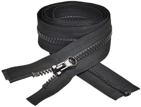 CPJJ Reißverschluss 70 cm für Jacken, Schwarz, Kunststoff