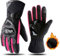 mjmoto Guantes Motorradhandschuhe, Winddicht, wasserdicht, Motorrad-Reithandschuhe, Touchscreen, Motocross-Handschuhe, Winter, Rosa, Größe M