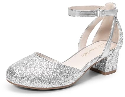 DREAM PAIRS Girls Block Heel Pumps | Closed Toe Protection, Block Heel Stable Base, Cushioned Insole Party, Grippy Dance Floor