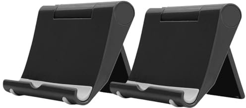 HoAhaMay 2pcs Support de téléphone Portable Pliable et Multi - Angle réglable Support en Plastique, Compatible avec iPhone 16/15 / 14/13 / 12/11, Samsung/xiaomi et Autres Smartphones (Noir)