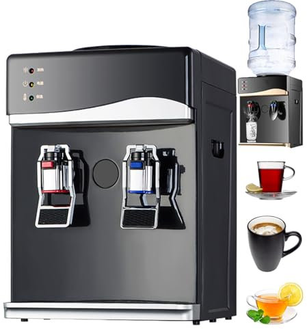 Top Loading Water Cooler Dispenser, Electric Hot & Cold Water Dispenser for Home Office Tea Bar Dormitory, Desktop Bottle-Fed Water Dispenser, Electric Water Cooler,Silver