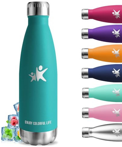 Botella Agua Acero Inoxidable,750ml Botella Termica, sin BPA, Cantimplora Acero Inoxidable, A Prueba de Fugas, Botella Aluminio, Aislamiento al Vacío, Botella Agua para Escuela, Cafetería, Oficina