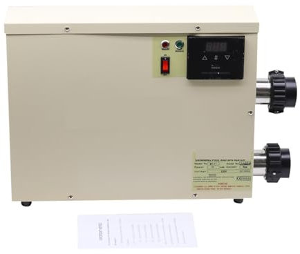 OUHFCASN Chauffe-Eau électrique numérique 11 KW AC for Piscine, Thermostat, for Spa, Bain à remous, température réglable Chauffage Efficace(7.5KW 380)