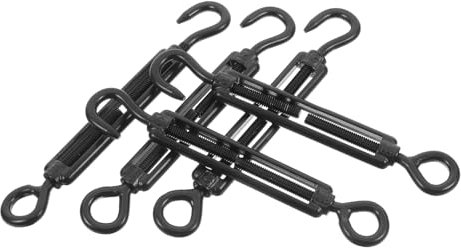 Ciieeo 5 Pièces Crochet Et Oeil Tendeur De Portail Crochet De Câble Métallique Tendeur De Câble Crochet De Tendeur Fil Suspendu Tendeur De Hauban Black Acier Inoxydable