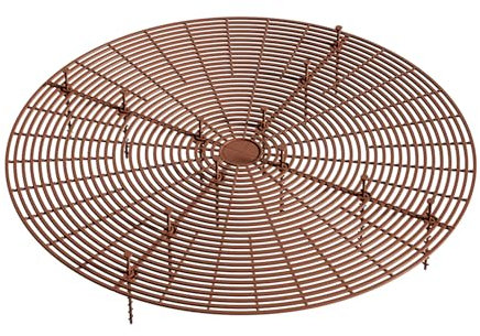Fkereg 52 cm Large Round Plant Pot Grid Cover, Cuttable Flower Pot Soil Covers Protectors from Animals, Dog Cat Digging Stopper with Deep Stakes for Indoor Outdoor Gardening (Coffee)