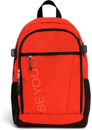 Be You - Zaino Scuola Arancione con Tasca Interna Porta PC, Schienale Imbottito, 24LT