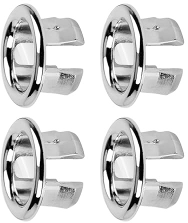 Dinghaole 4-teilige Edelstahl-Waschbecken-Überflussdeckel - Universal-Bade- Und Küchenwaschbecken-Überflussring-Ersatz Für Die Meisten Ablauflöcher - Rost- Und Geruchsbeständig