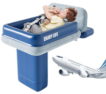 Tisujune Flugzeugbett Für Kleinkinder - Aufblasbares Kinder Reisebett für Flugzeuge - Weich Klappbare Baby Luftmatratze Mit Schutzrand Für Flugzeugreise Camping Kindergarten Autoreise