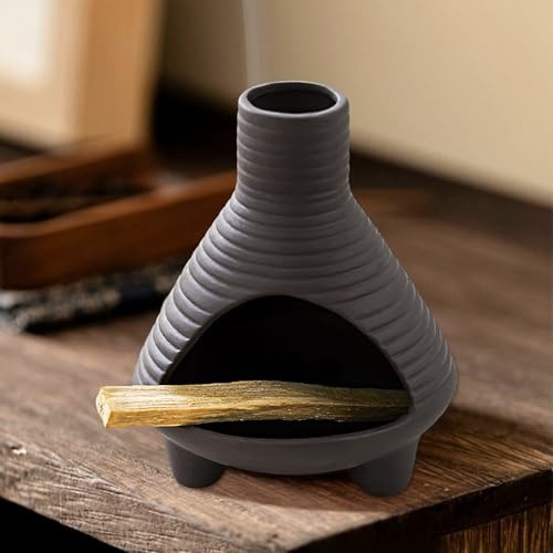 Modern Palo Santo Holder, Mini Ceramic Incense, Handmade Clay Ash Catcher | Burner for Wood Sticks, Sage and Incense Cones - Unique Home Decorative Zen Smudge Bowl for Meditation, Yoga, Aromatherapy
