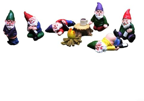 Sandyseptember Gartenzwerg aus Kunstharz, personalisierbar, Weihnachtsdekoration für Hof, Party und Landschaft (9-teiliges Set)