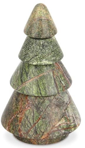 Weihnachtsbaum Kerzenhalter Marmor 3-in-1, Regenwald Grün | Kerzenständer, Stumpenkerzenhalter, Teelichthalter, Kandelaber, Tafelaufsatz für Tisch, Kaminsims, Esszimmerdekoration