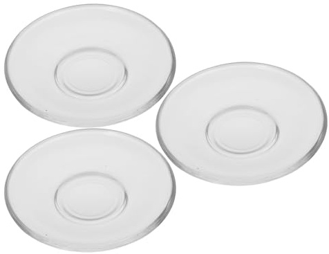 Sosoport Piatti Vetro Trasparente per Tazze, Set 6 Pezzi, Piattini Sottotazza Rotondi, Resistenti e Pratici per Casa e Sala tè