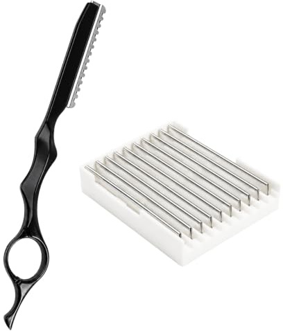 Haar Styling Rasiermesser Mit 10 Wechselklingen, Effiliermesser Friseur Für Ausdünnen Und Konturenschnitt, Feather Razor Haarschneidemesser Aus Edelstahl, Rasiermesser Mit Wechselklinge