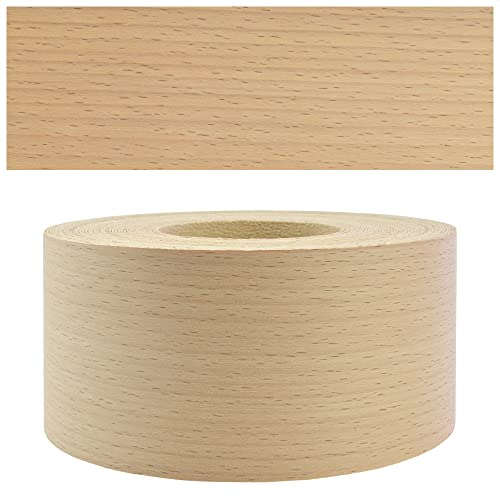 Mprofi MT® Kantenumleimer Buche | 60 mm x 10 m | Echtholz Furnier Kantenband | Bügelkantenumleimer für Regale und Möbelplatten | Kantenumleimer mit Schmelzkleber | Bügelkante für Möbel – BK/60/10