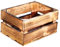 kleine geflammte massive Obstkiste Frieda Maße ca 30x22x16cm Weinkiste Regalkiste Ablageregal (1er set Frieda geflammt)