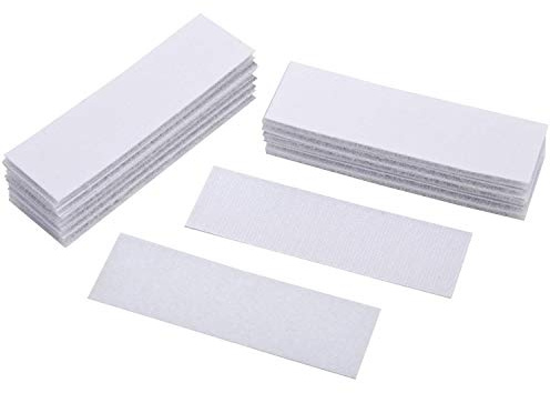 BRAVESHINE Klettband selbstklebend extra stark, 30mm X 100mm Klettverschluss selbstklebend 16 Stück doppelseitiges Klettband Klett Klebeband, Set Haken & Flausch, Weiß