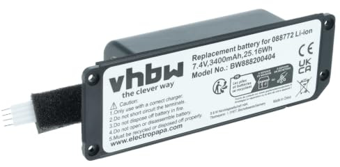 vhbw Battery Replacement for Bose 088796, 088789, 088772, 080841 for Loudspeaker (3400 mAh, 7.4 V, Li-Ion)