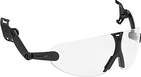 3M Safety Glasses, ANSI Z87, Anti-Fog Clear Lens, Attaches to Hard Hat Suspension, Pack of 1