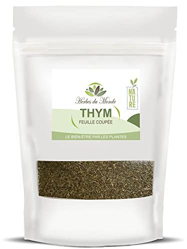 Herbes de Monde - Infusión de hierbas Hojas secas de tomillo - Infusión de Thymus vulgaris - Infusión digestiva, tónica y antioxidante - También puede realzar tus platos - 1 sobre de 50g