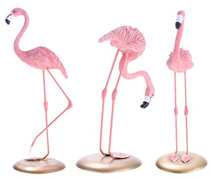 HomeDecTime 3er Set Flamingo Dekofigur Gartenfigur Garten Sommer Frühling Dekoration