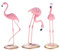 HomeDecTime 3er Set Flamingo Dekofigur Gartenfigur Garten Sommer Frühling Dekoration