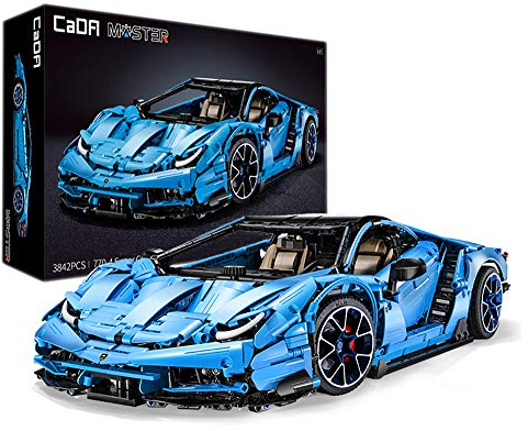 CaDA Italienisches Supercar, blau, 12-Zylinder, 3842 Teile (kompatibel mit Lego Technic), von MOC Desinger Thijs de Boer, C61041 Master, C61041W